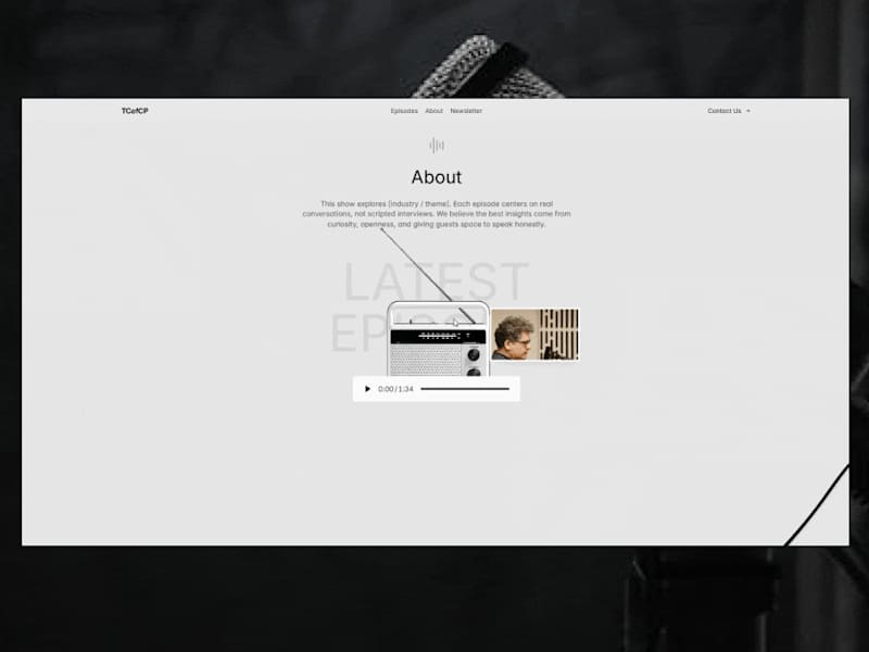 Cover image for Podcast website built in Framer.