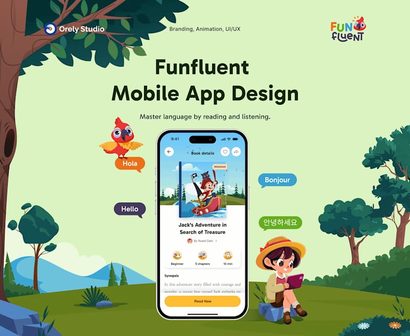 Cover image for Funfluent Mobile App - Language Learning Through Books