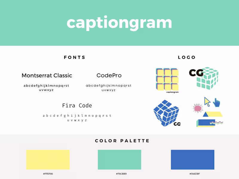Cover image for 💻 Branding Kit & Design | Captiongram Mock Project