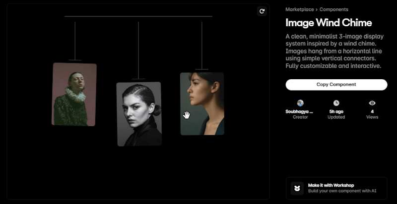 Cover image for My 8th Framer component: Image Wind Chime It is inspired by ...