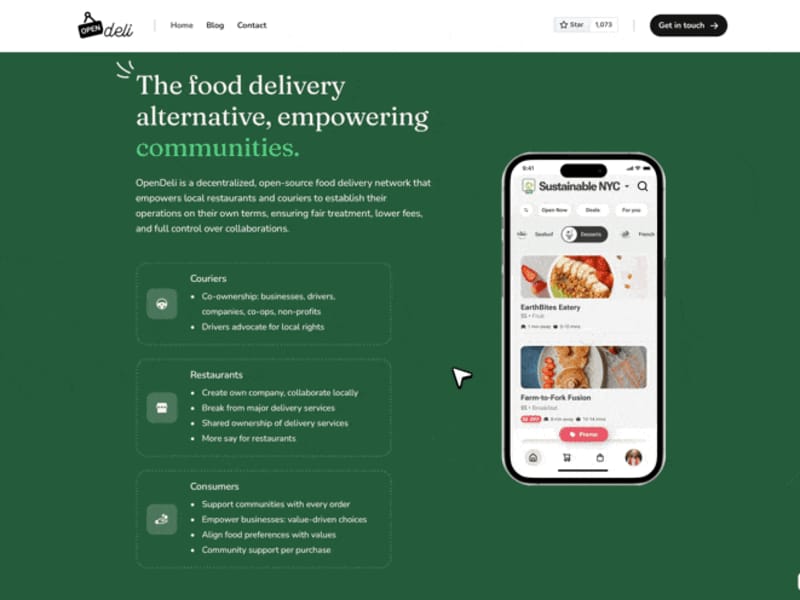 Cover image for OpenDeli - Framer Website