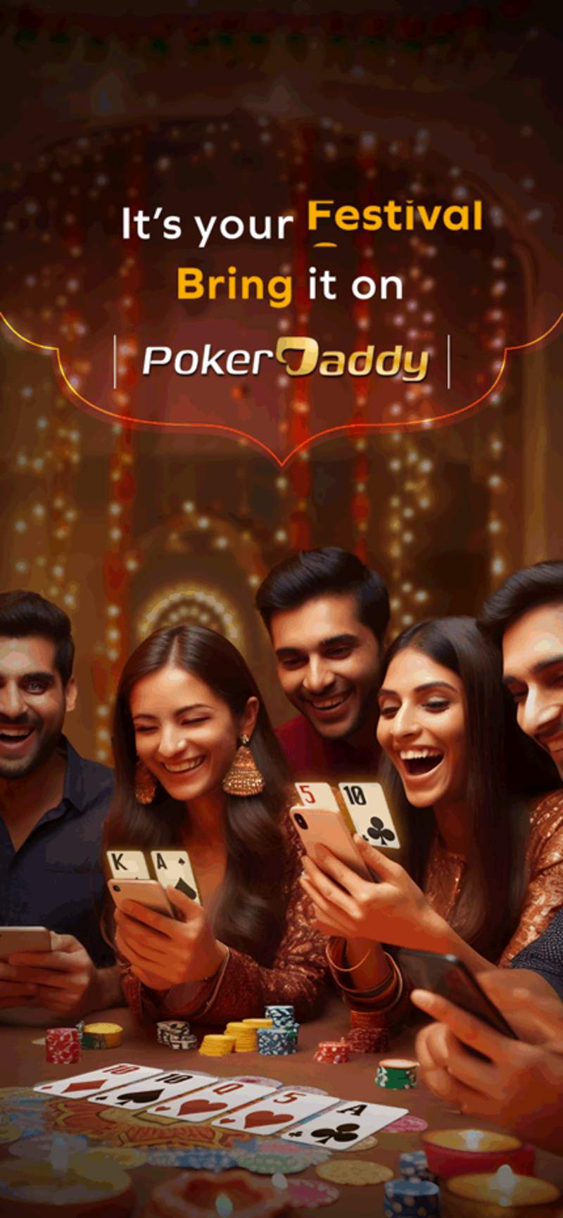 Cover image for Diwali campaign for PokerDaddy App