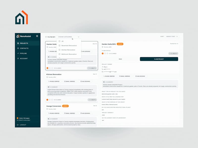Cover image for Reno Assist | Comprehensive Lead Management Platform 