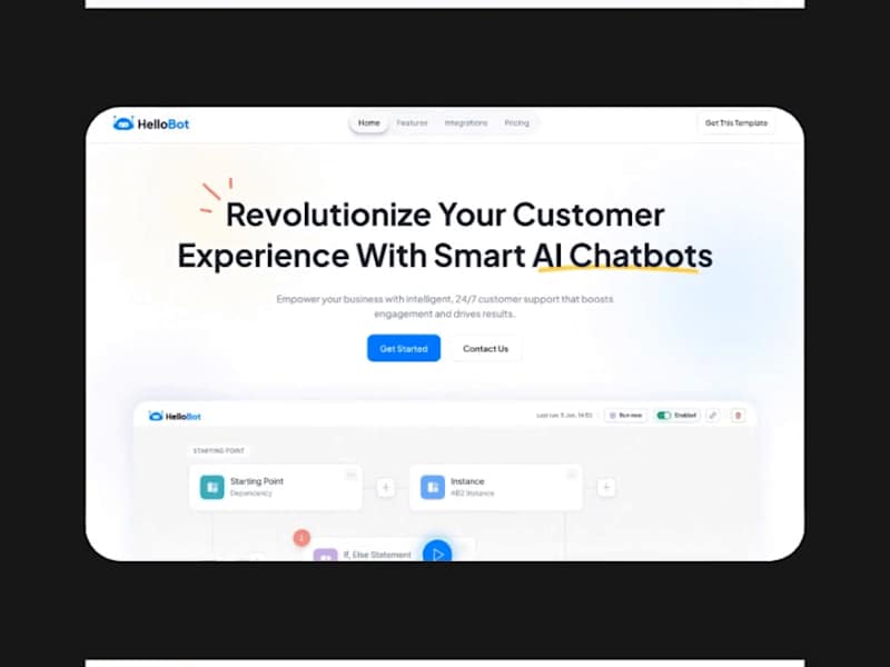 Cover image for HelloBot : AI Chatbots SaaS Product Framer Website Template