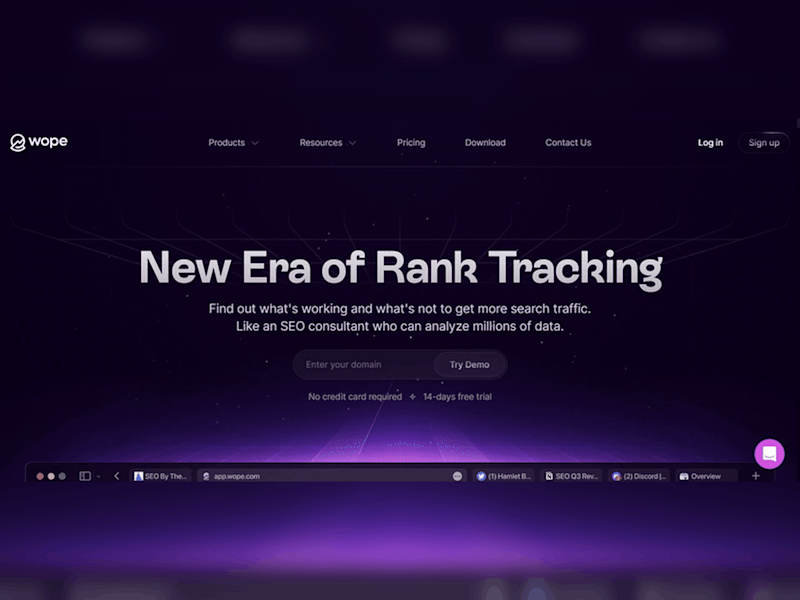 Cover image for Wope - React/Python SEO analytics platform