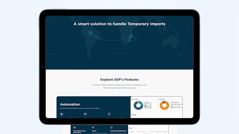 Cover image for Landing Page for Company to Optimize Temporary Import Processes