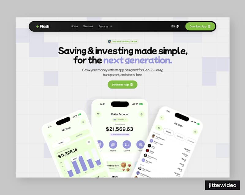 Cover image for Completed the Landing page design of Flash, a fintech startu...