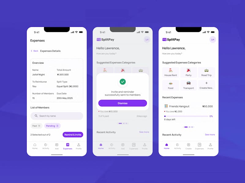 Cover image for SplitPay Group Expense Tracker Design