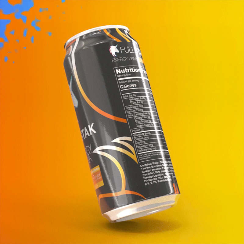 Cover image for Energy drink can design and 3D visualization