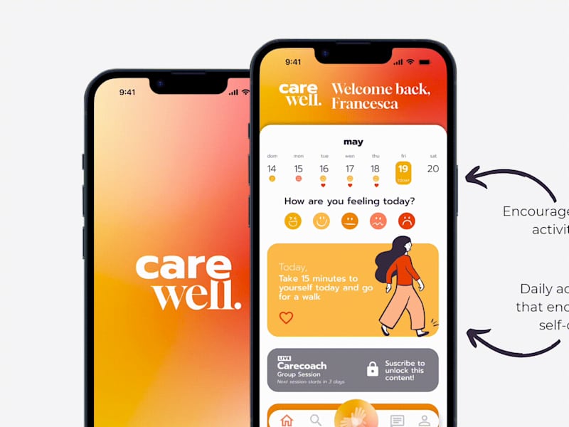 Cover image for Carewell | UX/UI Design, Entrepreneurship Design, Branding & Com