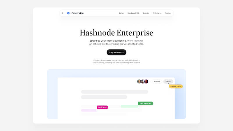 Cover image for Hashnode Enterprise landing page