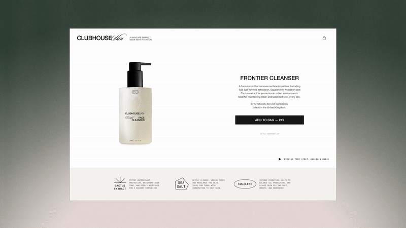 Cover image for Branding for skincare startup, Clubhouse Skin.