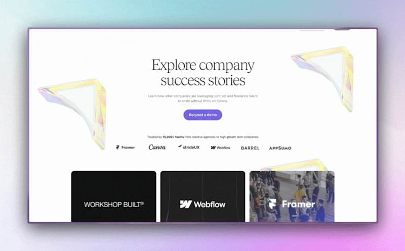 Cover image for Contra - Case Studies Hub (Figma to Framer Page Development)