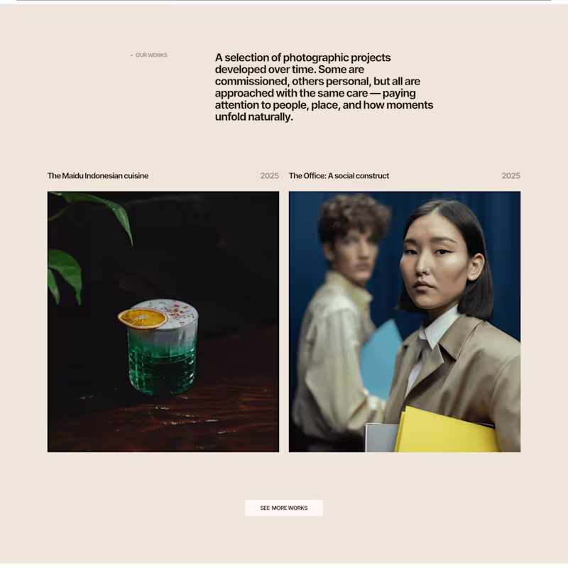 Cover image for Between — Photography Studio Website & Framer Template