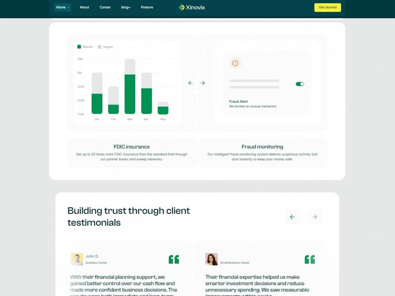 Cover image for Xinovix Fintech Landing Page Development