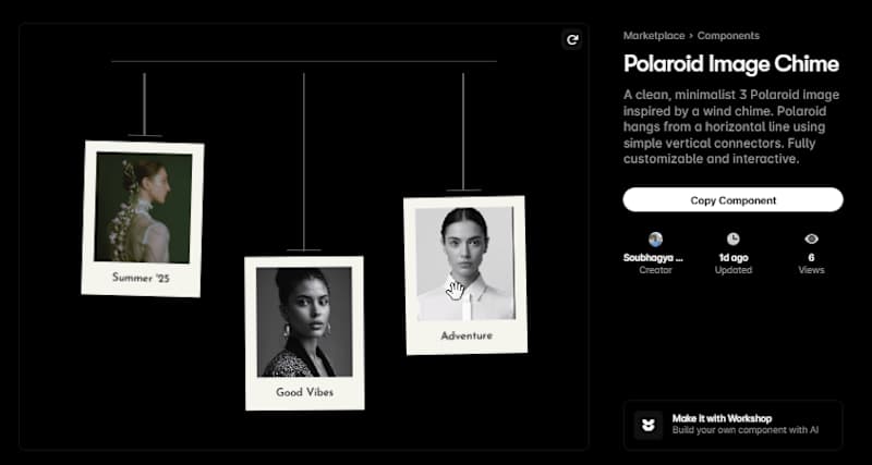 Cover image for My 11th framer component: Polaroid Image Chime A clean, mini...