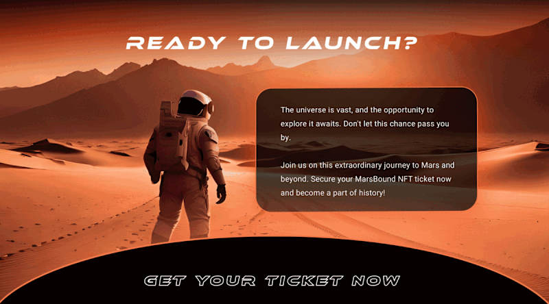Cover image for Landing Page Design Marsbound NFT 