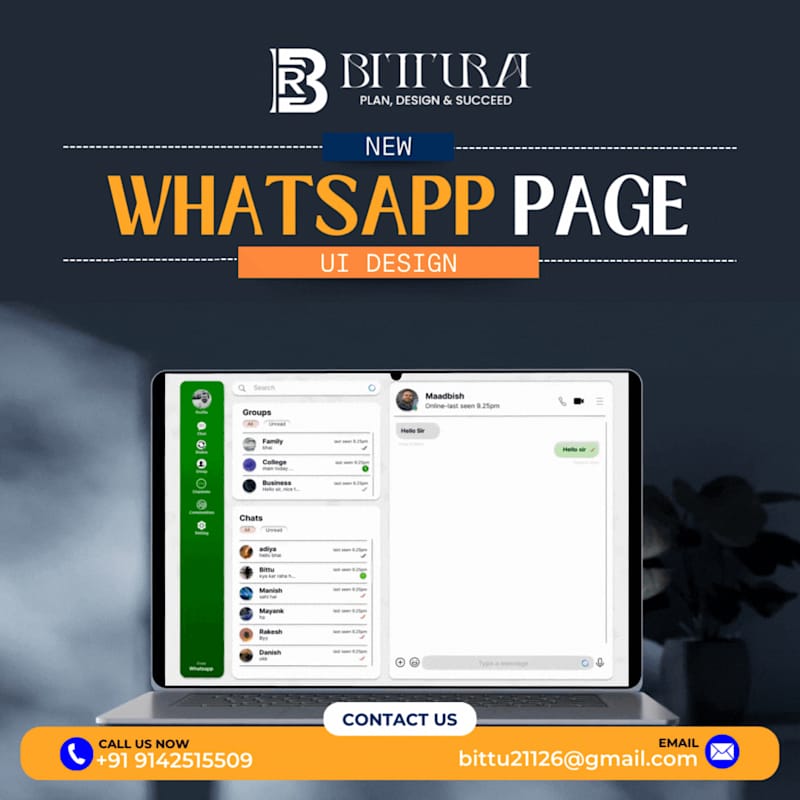 Cover image for Whatsapp new ui design by bittu rai :: Behance
