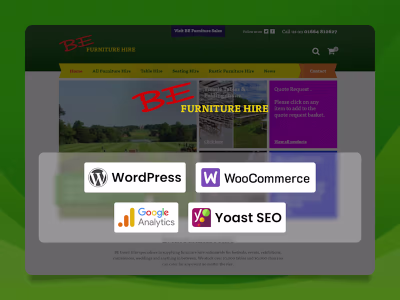 Cover image for Bee Event Hire – A Premium Event Furniture Rental Website