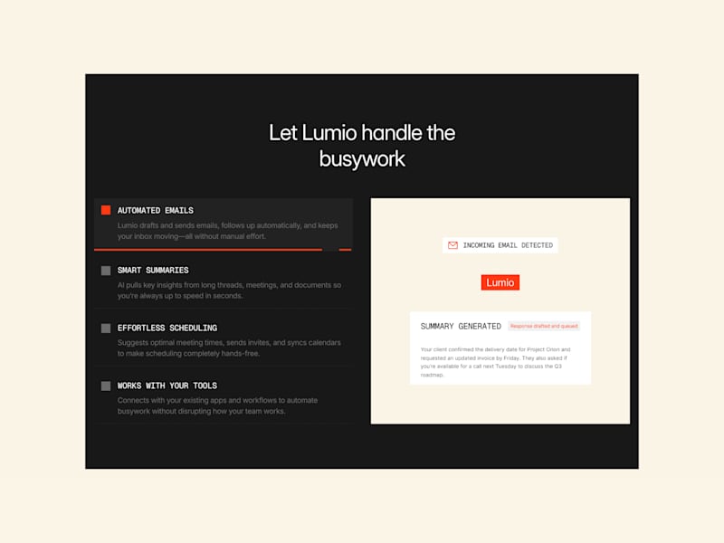 Cover image for Lumio- AI Agents Website Design & Framer Development