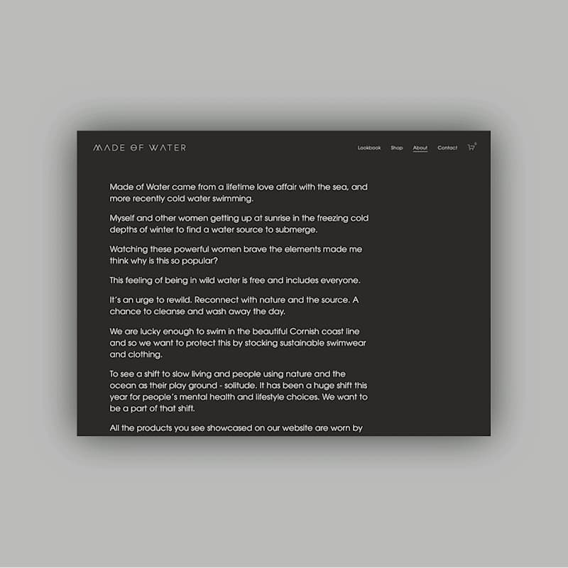 Cover image for Branding and web design for Made of Water 