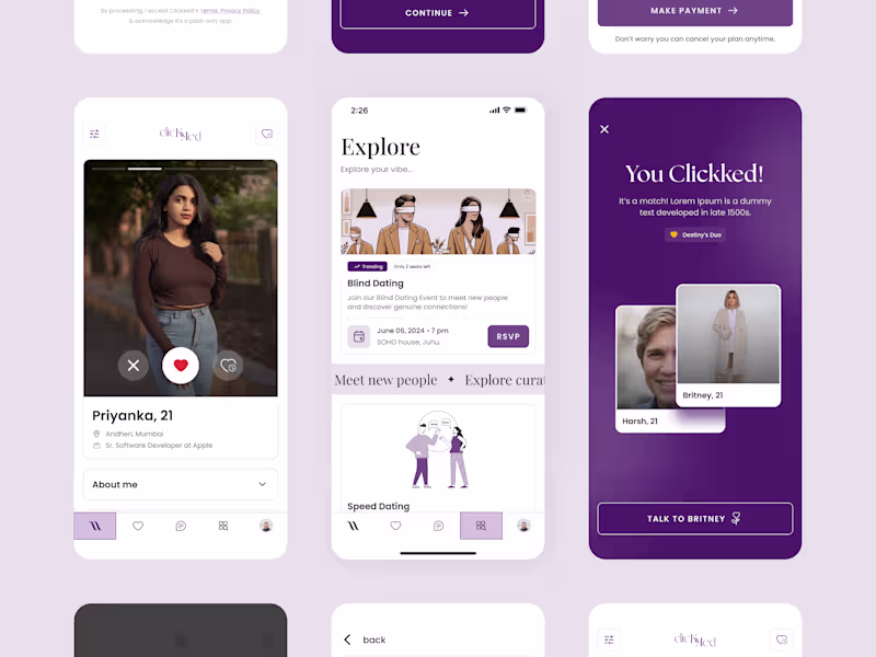 Cover image for Clickked - Headed design for this B2C app