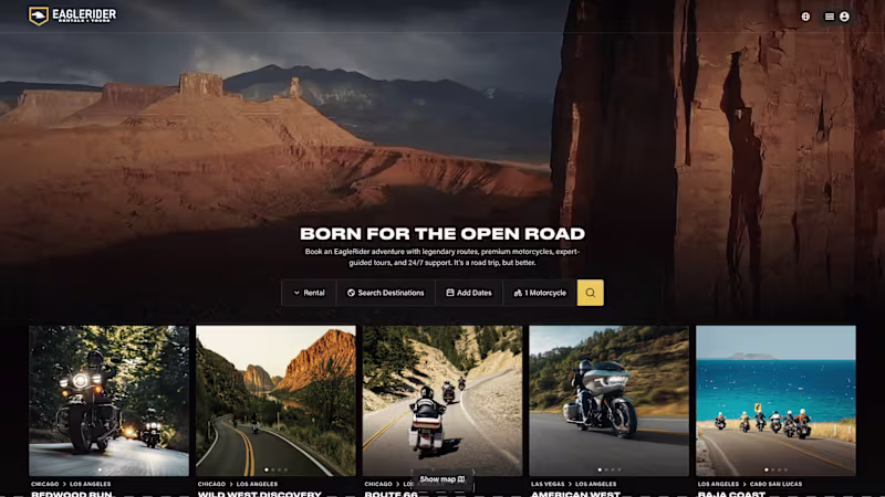 Cover image for EagleRider Website UI/UX Redesign & Framer Dev
