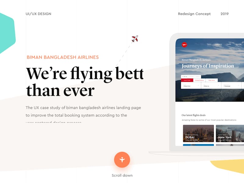 Cover image for Biman Bangladesh Airlines UX Case Study - Redesign on Behance