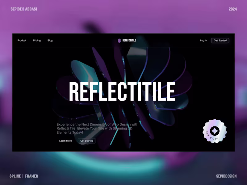 Cover image for Interactive 3D Landing Page Design ✧Spline✧Framer✧