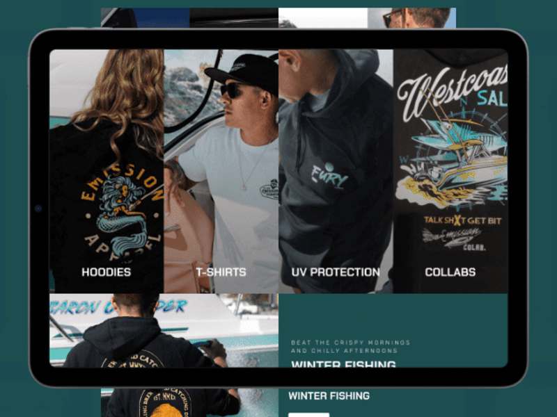 Cover image for UX/UI Design for an ecommerce store of a fishing style clothing