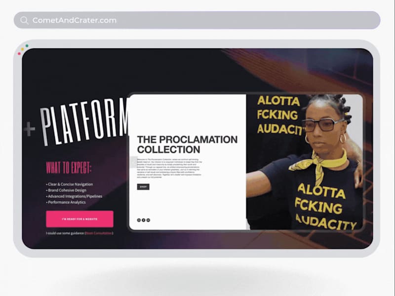 Cover image for Comet + Crater // Website • Branding • Automations