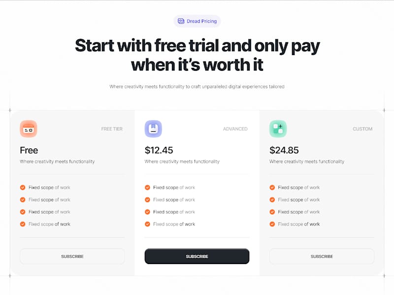 Cover image for Web Design - Dread SaaS Landing Page