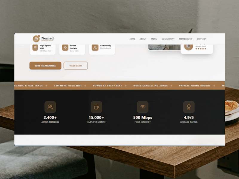 Cover image for MagicPath: Nomad Coffee Website Design