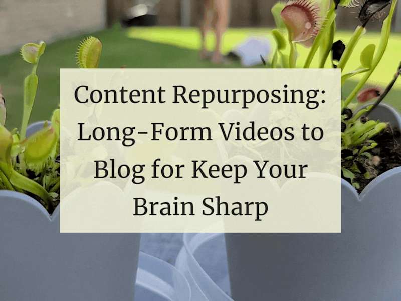 Cover image for Repurposing Long-Form Videos to Blog | Keep Your Brain Sharp