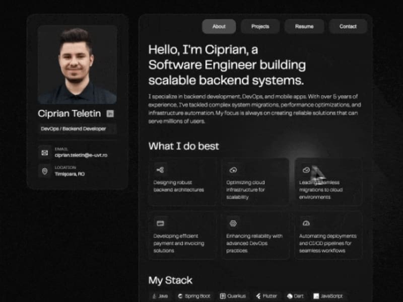 Cover image for Portfolio Site for Ciprian Teletin