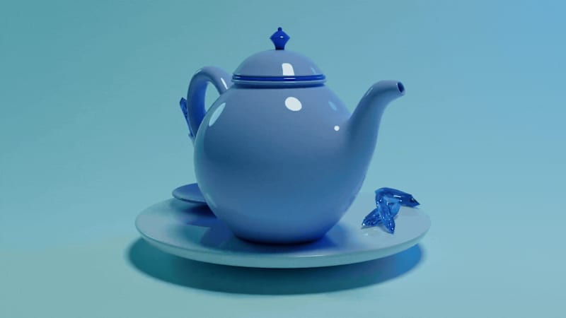 Cover image for Tea Set 3D Art with