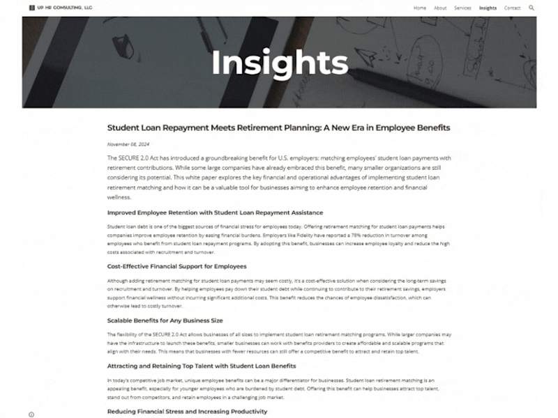 Cover image for HR Consulting Website | Clean, User-Friendly Design