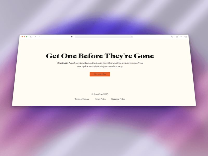 Cover image for AquaCore Landing Page