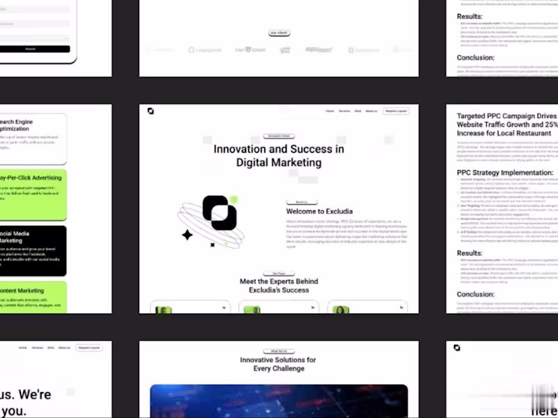 Cover image for Excludia : Digital Agency Framer Website Template