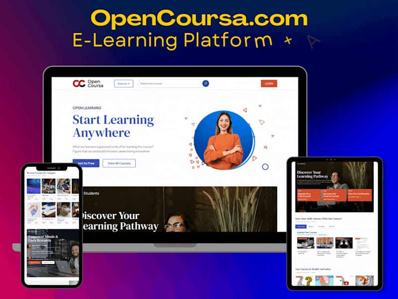 Cover image for OpenCoursa - eLearning Portal with App
