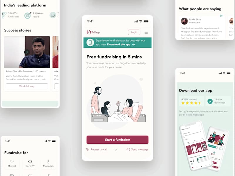Cover image for Milaap ◦ Crowdfunding Website, 4M+ users