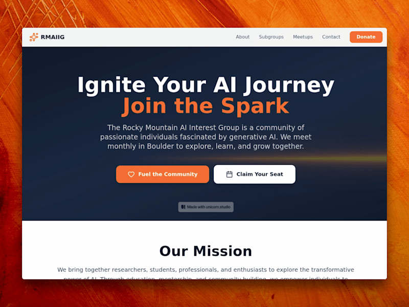 Cover image for First iteration of a website I'm working on for rmaiig.org (...