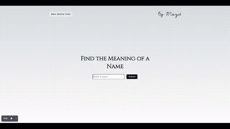 Cover image for Name Meaning Finder app using Next.js and OpenAI API