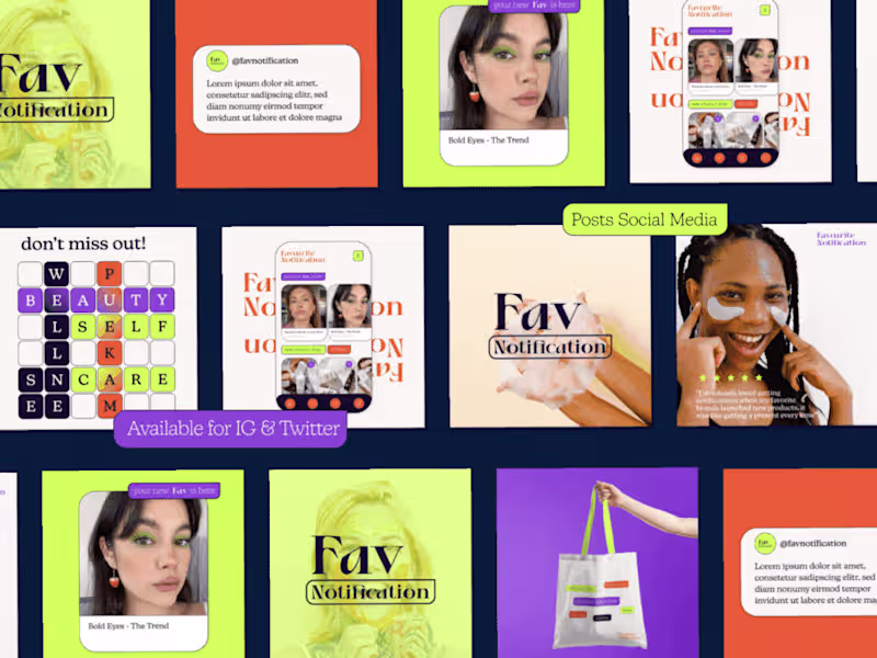 Cover image for Favourite Notification | Brand Identity + App & Social Media 