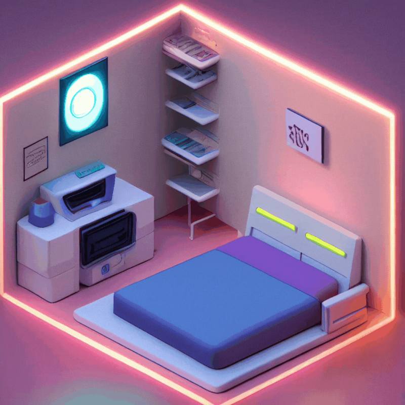 Cover image for generative isometric rooms on Behance