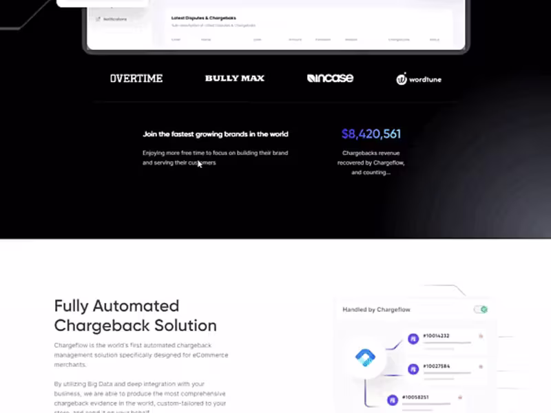Cover image for Chargeflow.io - $14M in funding | Webflow Design and Development