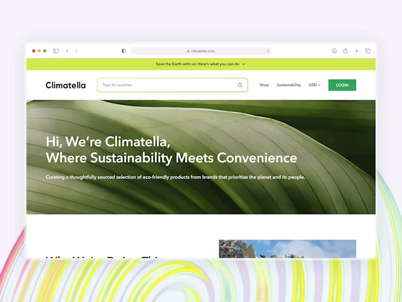Cover image for Climatella, Sustainable Marketplace Website