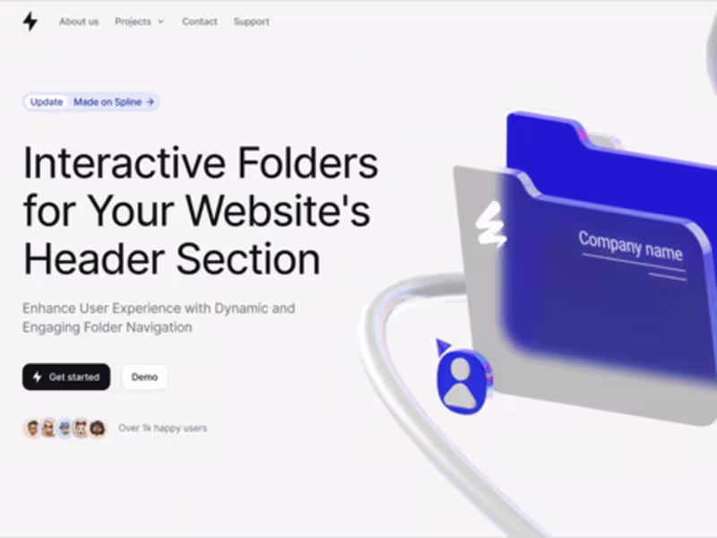 Cover image for Interactive folders animation for the landing page
