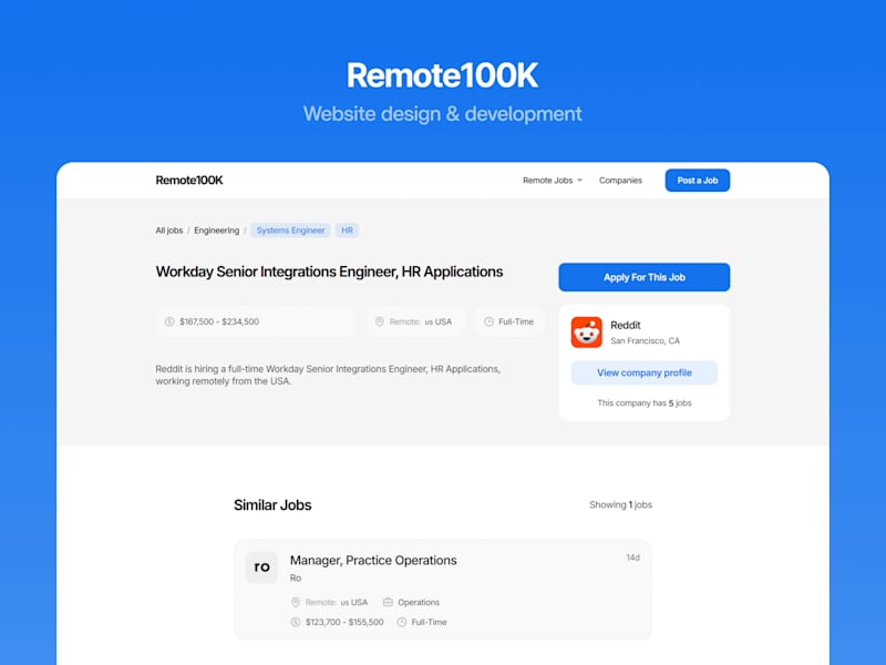 Cover image for Remote100K Job Board Rebuild