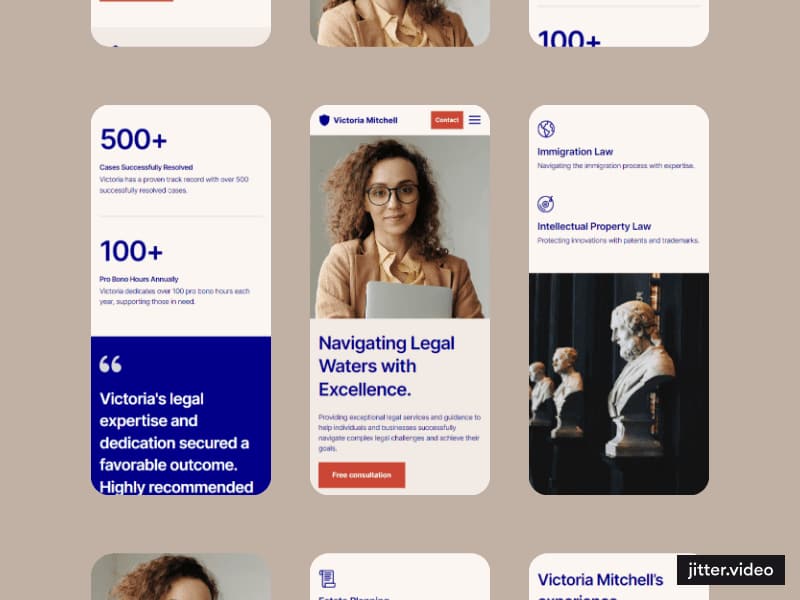 Cover image for Victoria Mitchell - Framer Template for Lawyers. 